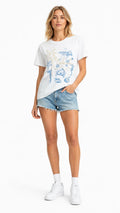 Embroidered Ocean Shell T-Shirt - Blue Coastal Design